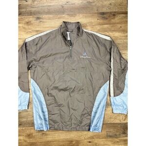 WALT DISNEY WORLD LAND PARKS XS/Small 1/2 ZIP WIND RAIN JACKET GREY BLUE‎ EUC